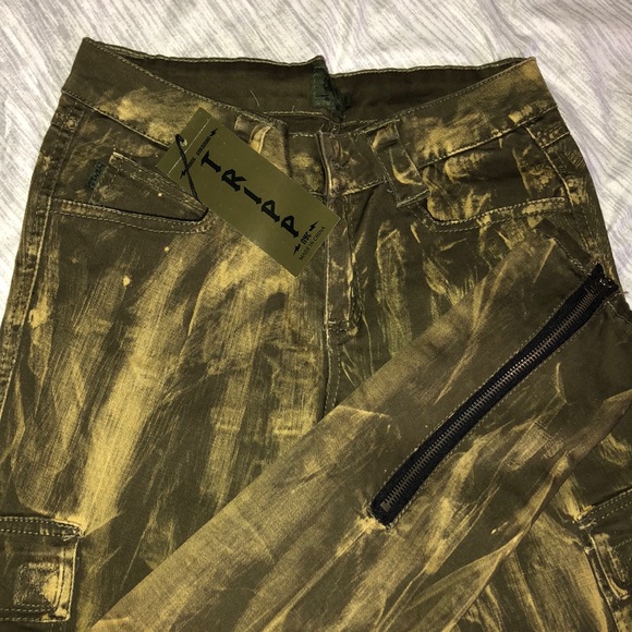 🆕TRIPP NYC Tie Dye Skinny Jeans. Sz7 Black/Yellow - Picture 3 of 8